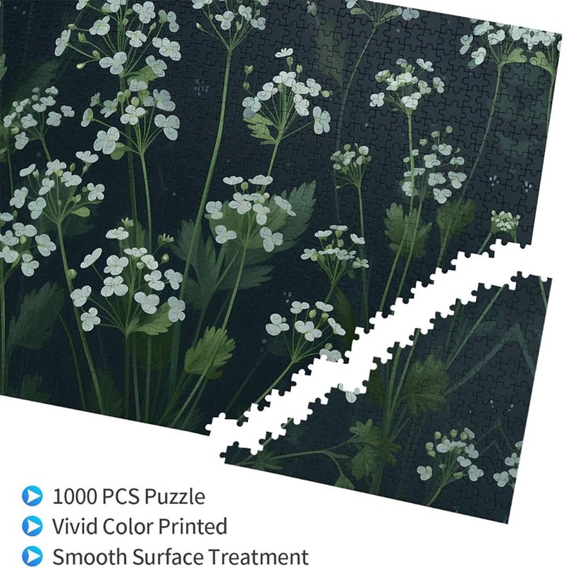 Phayah White Flowers 1000 Piece Jigsaw Puzzle For Adults Home Decor 29 5 X 19 7 Inches - Image 2